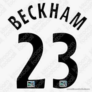 2007-08 Los Angeles Galaxy MLS Major League Soccer Home Name Set #23 BECKHAM (Repro)