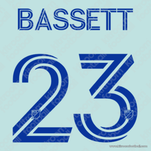 2023-24 Colorado Rapids MLS Major League Soccer Away Name Set #23 BASSETT (Repro) - Image 1