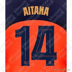 Original Player Issue 2025-26 Barcelona Third Name Set #14 AITANA (TPT) - Image 1