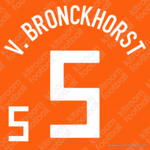 2008 Netherlands UEFA Euro Home Name Set #5 van BRONCKHORST (Repro)