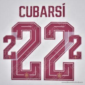 2026 Spain FIFA World Cup Away Name Set #22 CUBARSI (HQ  Repro)