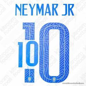 2019-20 Brazil Away Name Set #10 NEYMAR JR (HQ Repro) - Image 1