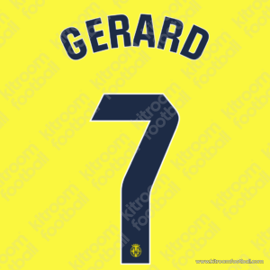 2023-26 Villarreal La Liga Home Name Set #7 GERARD (Repro) - Image 1
