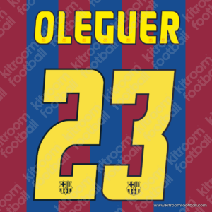 2004-06 Barcelona La Liga Home Name Set #23 OLEGUER (Repro) - Image 1