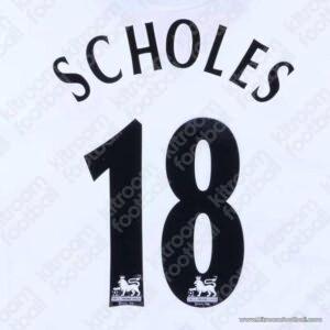 1997-07 Manchester United Premier League Away Name Set #18 SCHOLES (HQ  Repro)