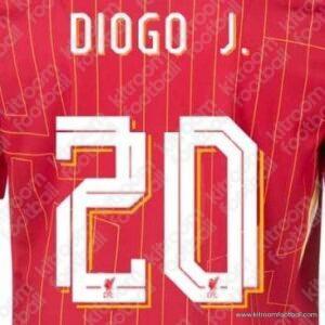 2022-25 Liverpool Cup Home Name Set #20 DIOGO Jota (HQ Repro) - Image 1