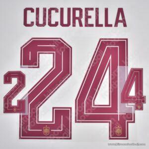 2026 Spain FIFA World Cup Away Name Set #24 CUCURELLA (HQ  Repro)
