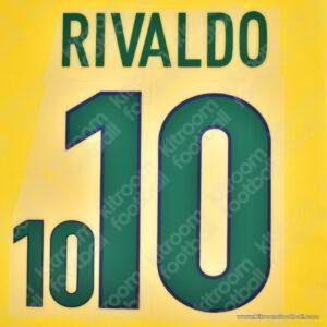 1998 Brazil FIFA World Cup Home Name Set #10 RIVALDO (Repro) - Image 1
