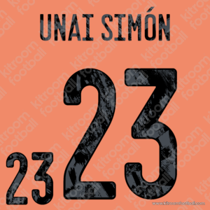 2020-21 Spain UEFA Euro Goalkeeper Name Set #23 UNAI SIMÓN (Repro) - Image 1