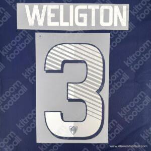 2013-14 Malaga CF Away & Third Name Set #3 Weligton (Repro)