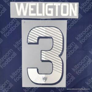 2013-14 Malaga CF Away & Third Name Set #3 Weligton (Repro) - Image 1