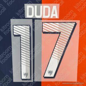 2013-14 Malaga CF Away & Third Name Set #17 DUDA (Repro)