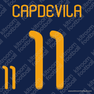 2010 Spain FIFA World Cup Home & Away Name Set #11 CAPDEVILA (HQ Repro) - Image 1