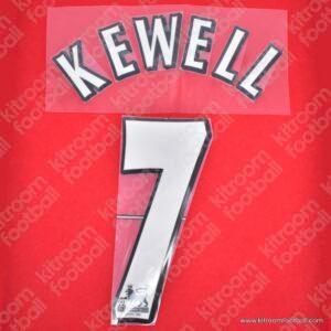 2003-06 Liverpool Premier League Home Name Set #7 KEWELL (HQ Repro) - Image 1