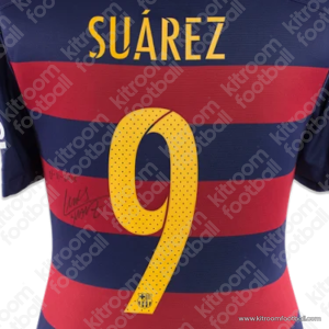 Official Reissue 2015-17 Barcelona Home Name Set #9 SUAREZ (Avery) - Image 1