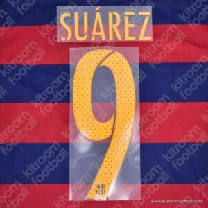Official Reissue 2015-17 Barcelona Home Name Set #9 SUAREZ (Avery)