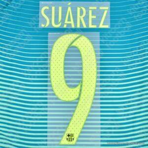 2016-17 Barcelona Third Name Set #9 SUAREZ (HQ  Repro)