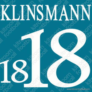 1996 Germany UEFA Euro Away Name Set #18 KLISMANN (Repro)