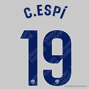 2025-26 Levante La Liga Away Name Set #19 Carlos ESPI (Repro) - Image 1