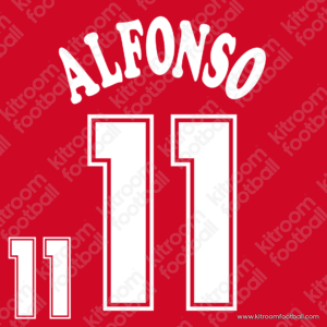 1996 Spain UEFA Euro Home Name Set #11 ALFONSO (Repro)