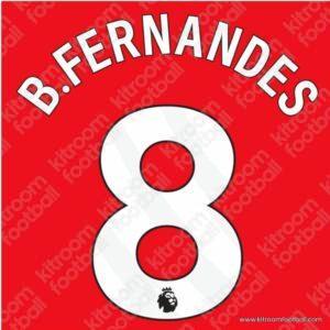 2023-27 Manchester United Premier League Home Name Set #8 Bruno FERNANDES (HQ Repro) - Image 1