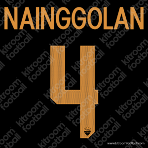 2017-18 As Roma Away Name Set #4 NAINGGOLAN (HQ Repro) - Image 1