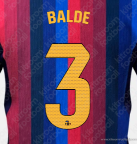 2026-27 Barcelona La Liga Home Name Set #3 BALDE (HQ  Repro)
