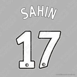 2007-08 Feyenoord Eredivisie Away Name Set #17 SAHIN (Repro) - Image 1