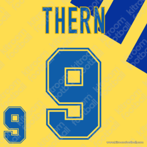 1992 Sweden FIFA World Cup Home Name Set #9 THERN (Repro) - Image 1