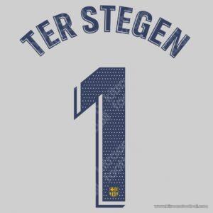 2020-21 Barcelona La Liga Goalkeeper Name Set #1 TER STEGEN (Repro) - Image 1