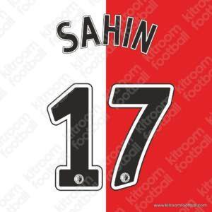 2007-08 Feyenoord Eredivisie Home Name Set #17 SAHIN (Repro)