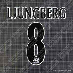 1998-07 Arsenal Premier League Away Name Set #8 LJUNGBERG (Black Straignt) (HQ  Repro)