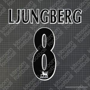 1998-07 Arsenal Premier League Away Name Set #8 LJUNGBERG (Black Straignt) (HQ Repro) - Image 1