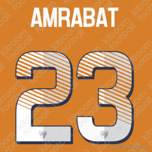 2013-14 Malaga CF Away & Third Name Set #23 AMRABAT (HQ  Repro)