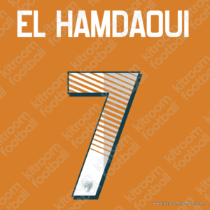 2013-14 Malaga CF Away & Third Name Set #7 EL HAMDAOUI (HQ  Repro)