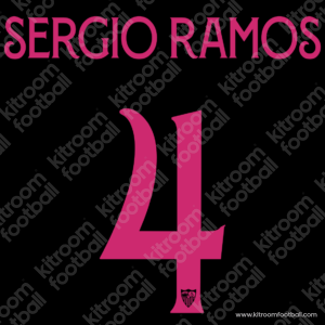 Official 2023-24 Sevilla Cup Third Name Set #4 SERGIO RAMOS