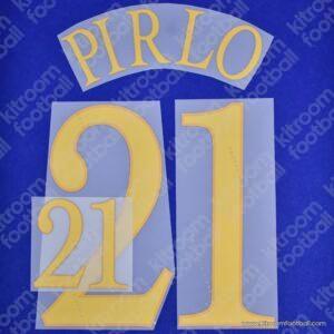 2004 Italy UEFA Euro Home Name Set #21 PIRLO (HQ  Repro)