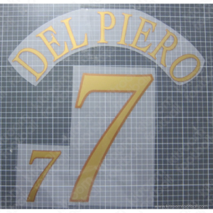 2004 Italy UEFA Euro Home Name Set #7 DEL PIERO (HQ  Repro)