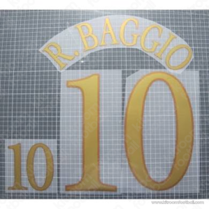 2004 Italy UEFA Euro Home Name Set #10 Roberto BAGGIO (HQ  Repro)