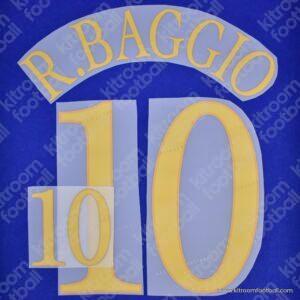 2004 Italy UEFA Euro Home Name Set #10 Roberto BAGGIO (HQ  Repro)