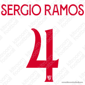 Official 2023-24 Sevilla Cup Home Name Set #4 SERGIO RAMOS