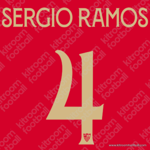 Official 2023-24 Sevilla Cup Away Name Set #4 Sergio RAMOS - Image 1