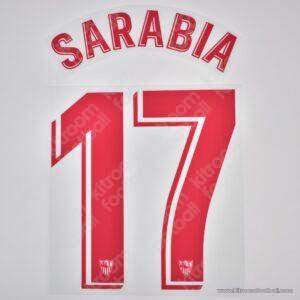 Original Player Issue 2018-19 Sevilla La Liga Home Name Set #17 SARABIA