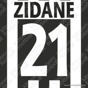 1996-97 Juventus Cup Home Name Set #21 ZIDANE (Repro) - Image 1