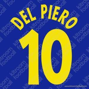 1996-98 Juventus Cup Away Name Set #10 DEL PIERO (Repro)