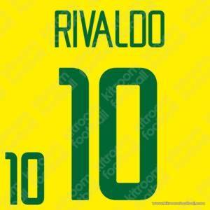 2002 Brazil FIFA World Cup Home Name Set #10 RIVALDO (Repro)