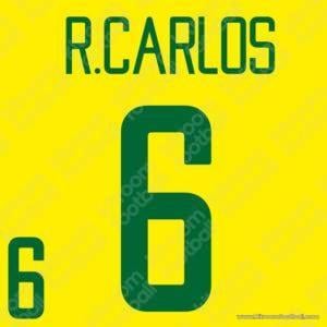 2002 Brazil FIFA World Cup Home Name Set #6 Roberto CARLOS (Repro) - Image 1