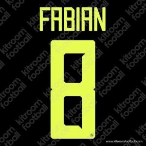 2018-19 Napoli Cup Home & Away Name Set #8 FABIAN (Repro)
