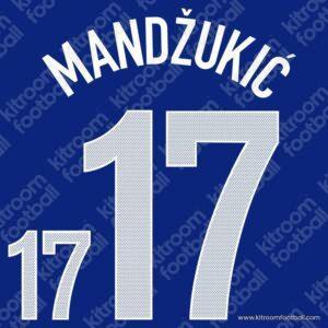 2012 Croatia UEFA Euro Away Name Set #17 MANDZUKIC (Repro)