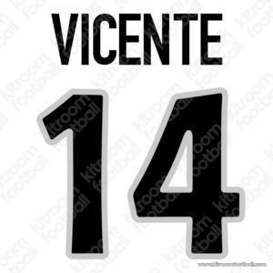 2002-04 Valencia CF Cup Home & Away Name Set #14 VICENTE (Repro)